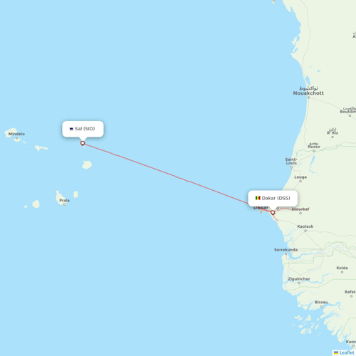 Flights From Dakar To Sal DSS To SID Flight Routes