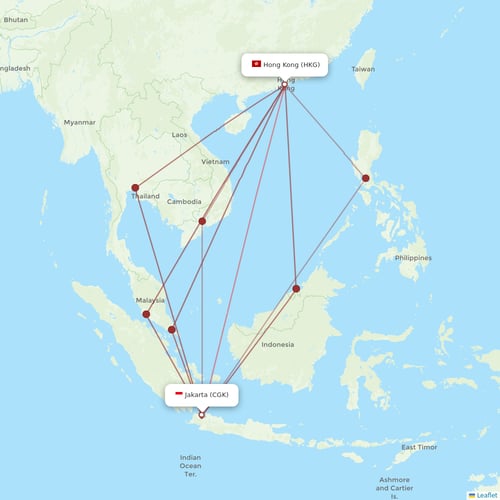 Cathay Pacific Airline Routes Cx Map Flight Routes