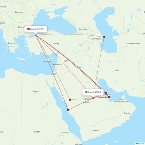 Flynas Airline Routes XY 2024 Map Flight Routes