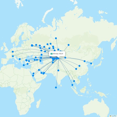 Almaty Ala Flight Routes Destinations Flight Routes