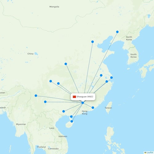 Shaoguan HSC Flight Routes Destinations Flight Routes