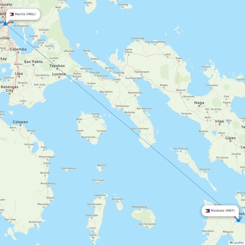 Masbate MBT Flight Routes Destinations Flight Routes