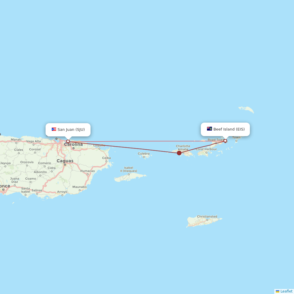 Intercaribbean Airways Airline Routes Jy Map Flight Routes