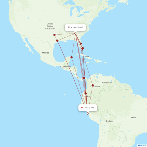 Flights from Atlanta to Lima, ATL to LIM - Flight Routes