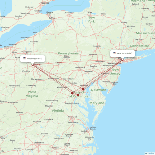 Flights from Pittsburgh to New York, PIT to LGA - Flight Routes