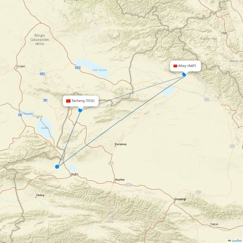 Chengdu Airlines flights between Altay and Tacheng