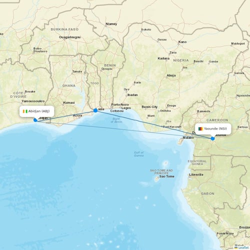 Air Cote D'Ivoire flights between Abidjan and Yaounde