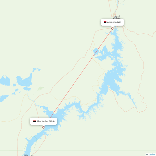 EgyptAir flights between Abu Simbel and Aswan