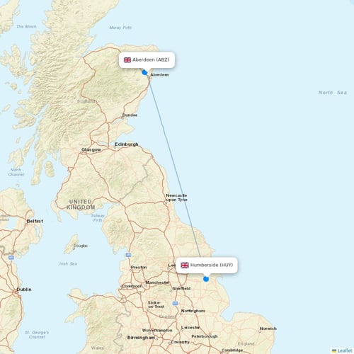 Eastern Airways flights between Aberdeen and Humberside