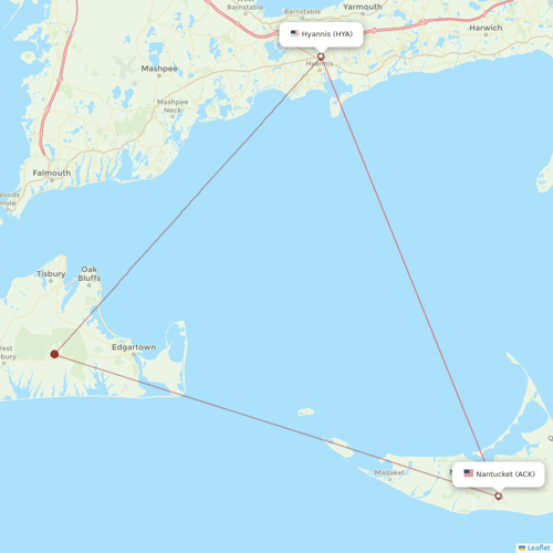 Cape Air flights between Nantucket and Hyannis