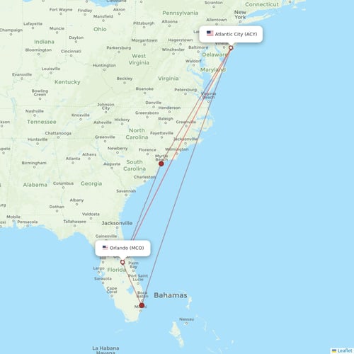 Spirit Airlines flights between Atlantic City and Orlando