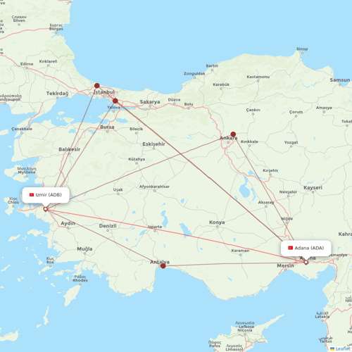 SunExpress flights between Izmir and Adana