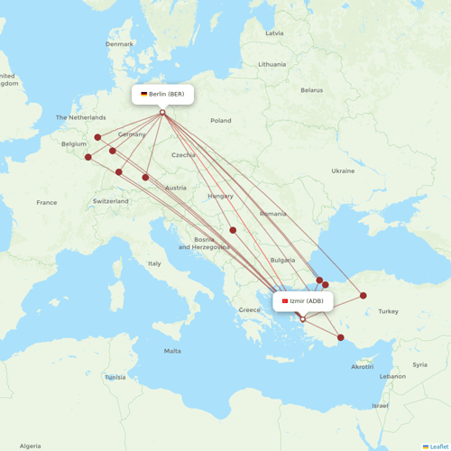 SunExpress flights between Izmir and Berlin