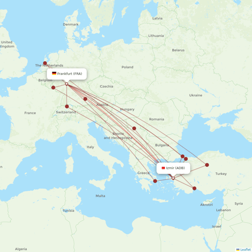SunExpress flights between Izmir and Frankfurt