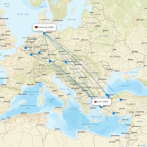 Corendon Airlines flights between Izmir and Hamburg