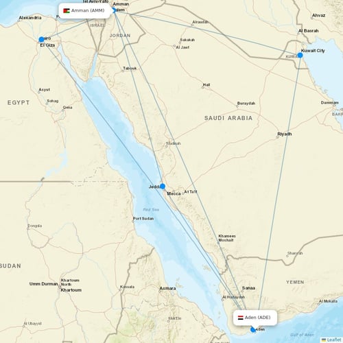 Yemenia flights between Aden and Amman