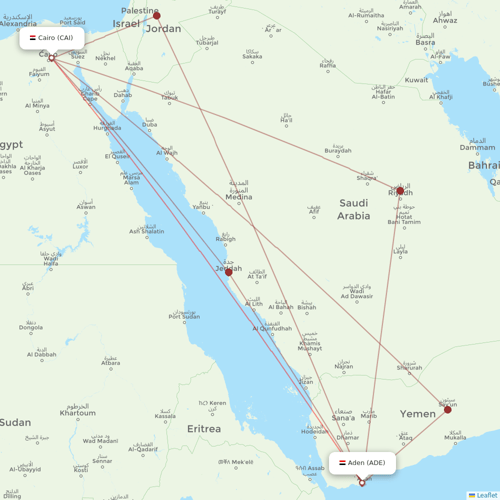 Yemenia flights between Aden and Cairo