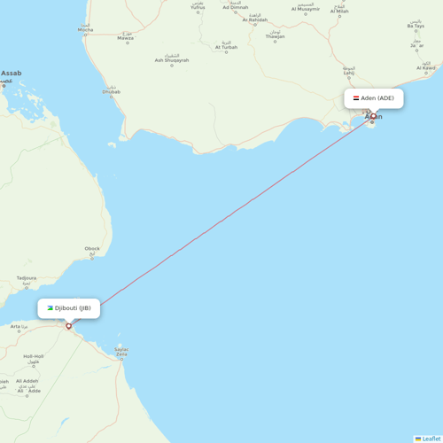Yemenia flights between Aden and Djibouti