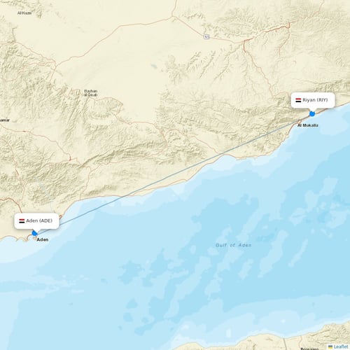 Yemenia flights between Aden and Riyan