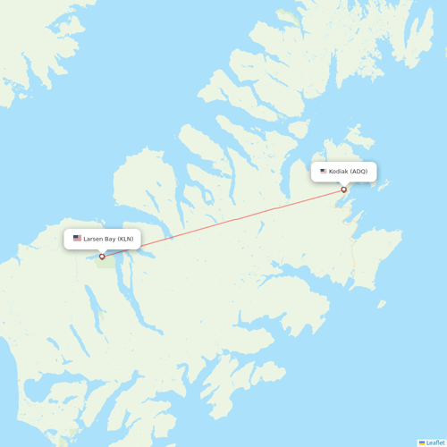 Island Air Service flights between Kodiak and Larsen Bay
