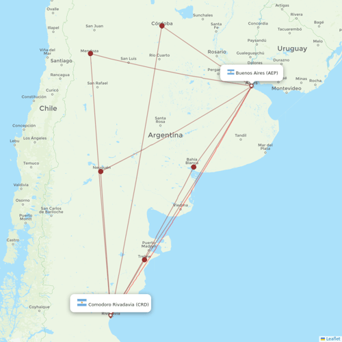 Aerolineas Argentinas flights between Buenos Aires and Comodoro Rivadavia