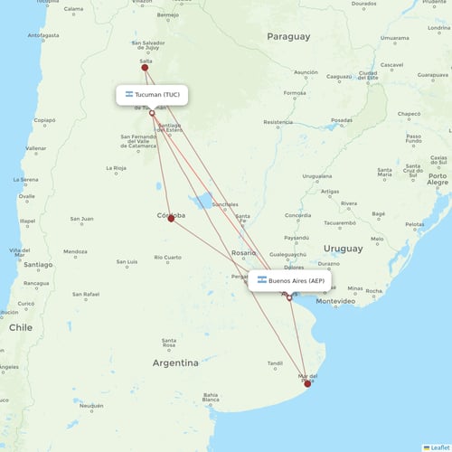 Felix Airways flights between Buenos Aires and Tucuman