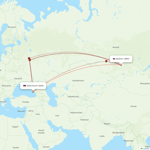 NordStar Airlines flights between Adler/Sochi and Abakan