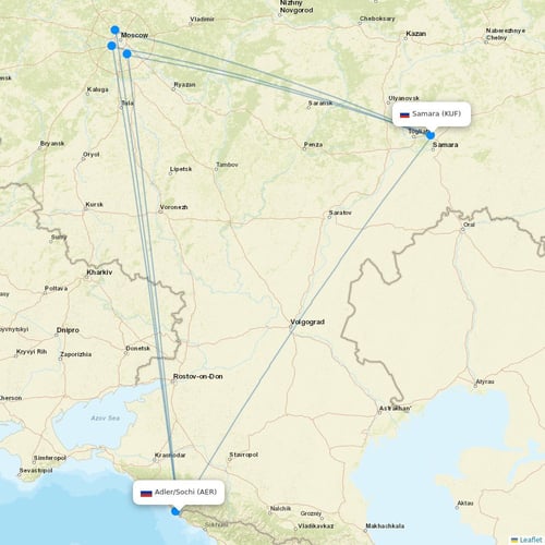 Ural Airlines flights between Adler/Sochi and Samara