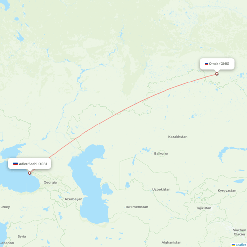 NordStar Airlines flights between Adler/Sochi and Omsk