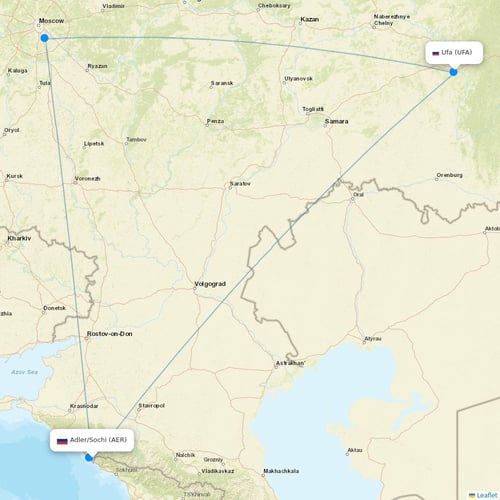 NordStar Airlines flights between Adler/Sochi and Ufa