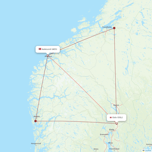 Norwegian Air flights between Aalesund and Oslo