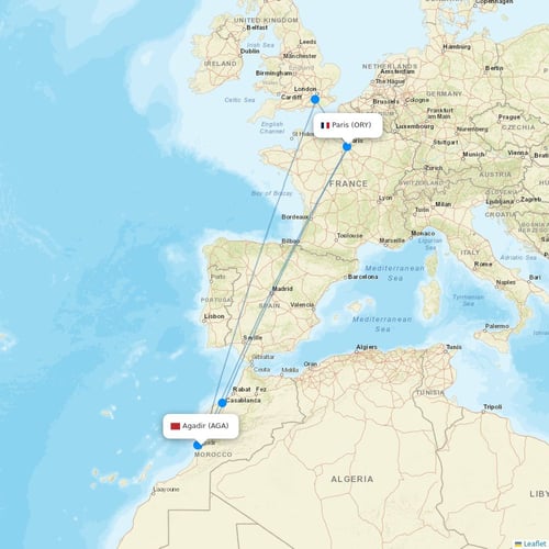 Transavia France flights between Agadir and Paris