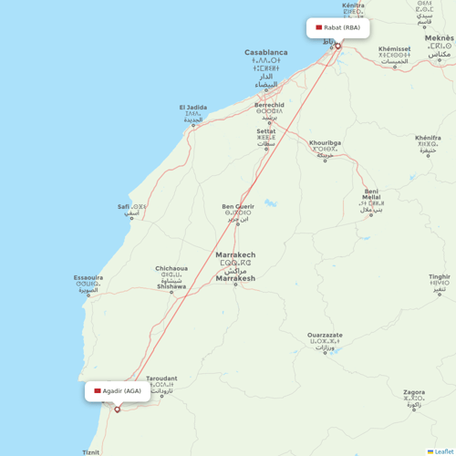 Air Arabia Maroc flights between Agadir and Rabat