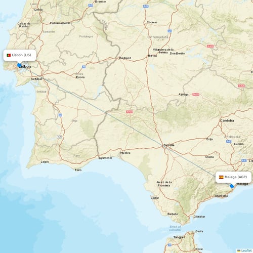 TAP Portugal flights between Malaga and Lisbon