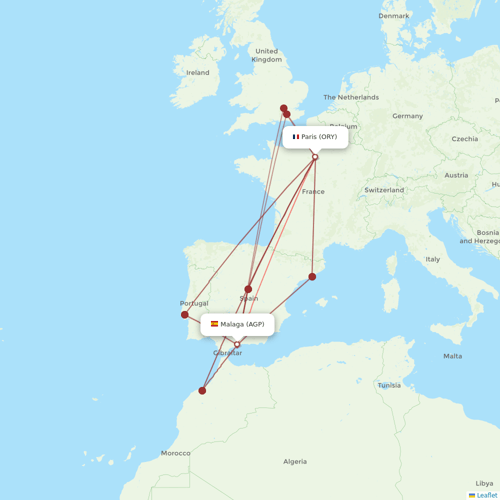 Transavia France flights between Malaga and Paris