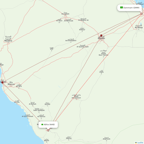 Flynas flights between Abha and Dammam