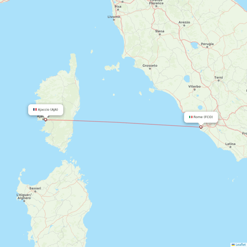 Air Corsica flights between Ajaccio and Rome