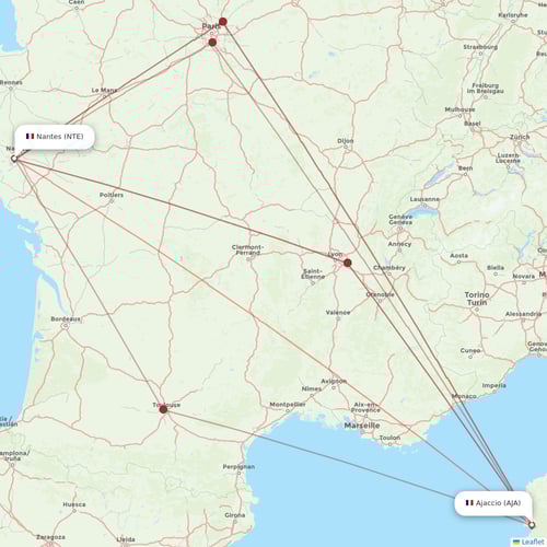 Volotea flights between Ajaccio and Nantes