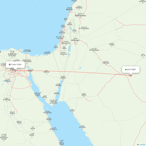 Nile Air flights between Jouf and Cairo