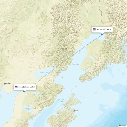Sterling Airways flights between King Salmon and Anchorage