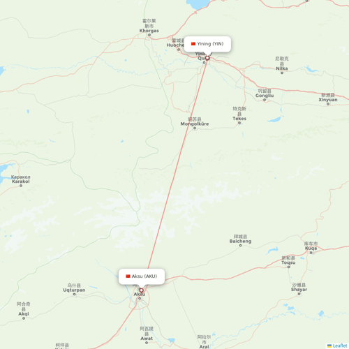 Gestair flights between Aksu and Yining