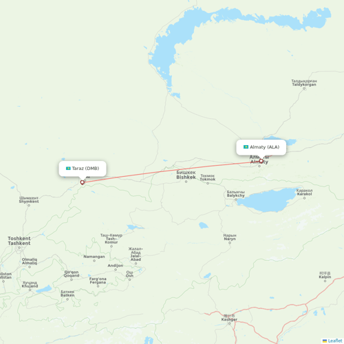 SCAT Airlines flights between Almaty and Taraz