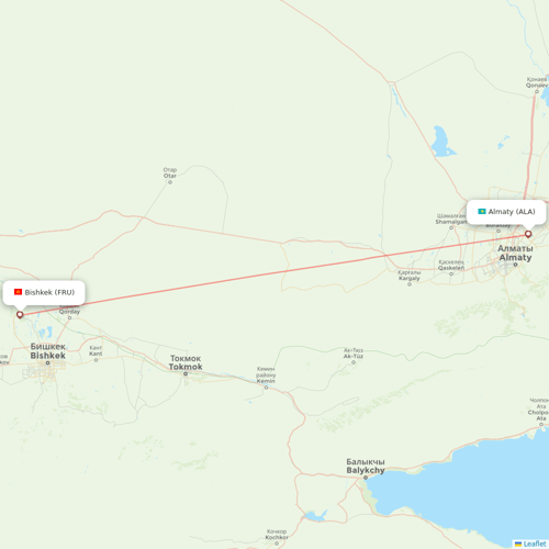 Avia Traffic Company flights between Almaty and Bishkek