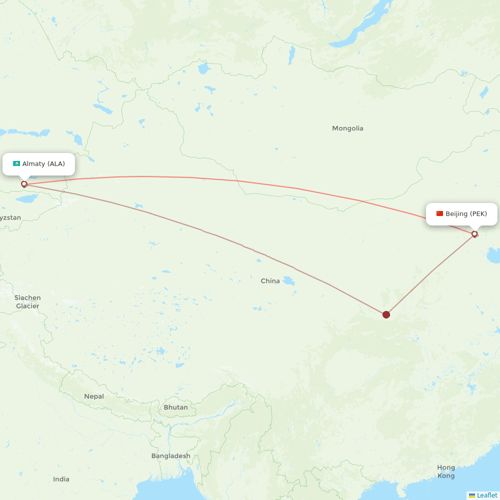 Air Astana flights between Almaty and Beijing