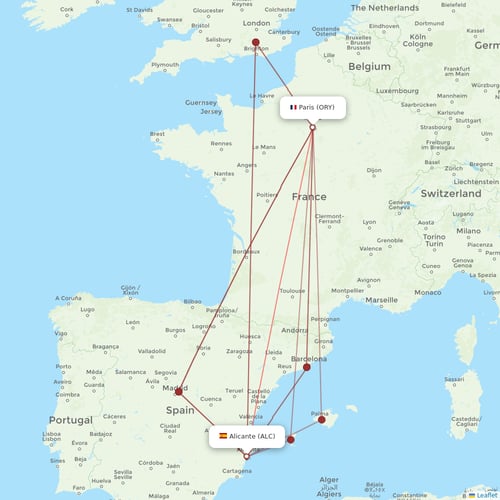 Vueling flights between Alicante and Paris
