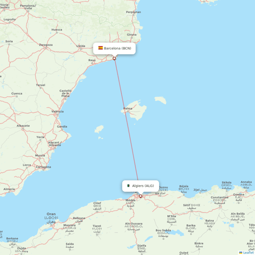 Air Algerie flights between Algiers and Barcelona