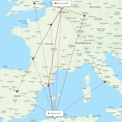TUI Airlines Belgium flights between Algiers and Brussels