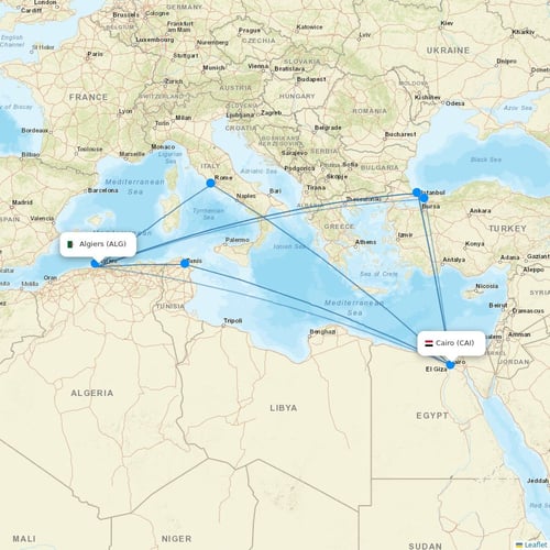 EgyptAir flights between Algiers and Cairo