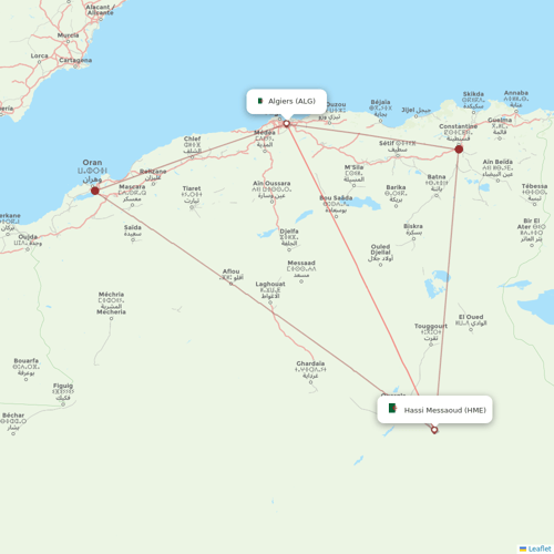 Air Algerie flights between Algiers and Hassi Messaoud