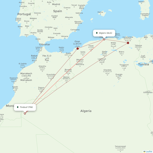 Air Algerie flights between Algiers and Tindouf